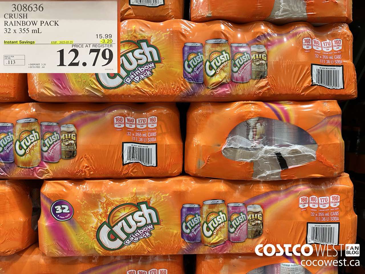 308636 CRUSH RAINBOW PACK 32 X 355 ML ($3.20 INSTANT SAVINGS EXPIRES ON 2025-05-25) $12.79