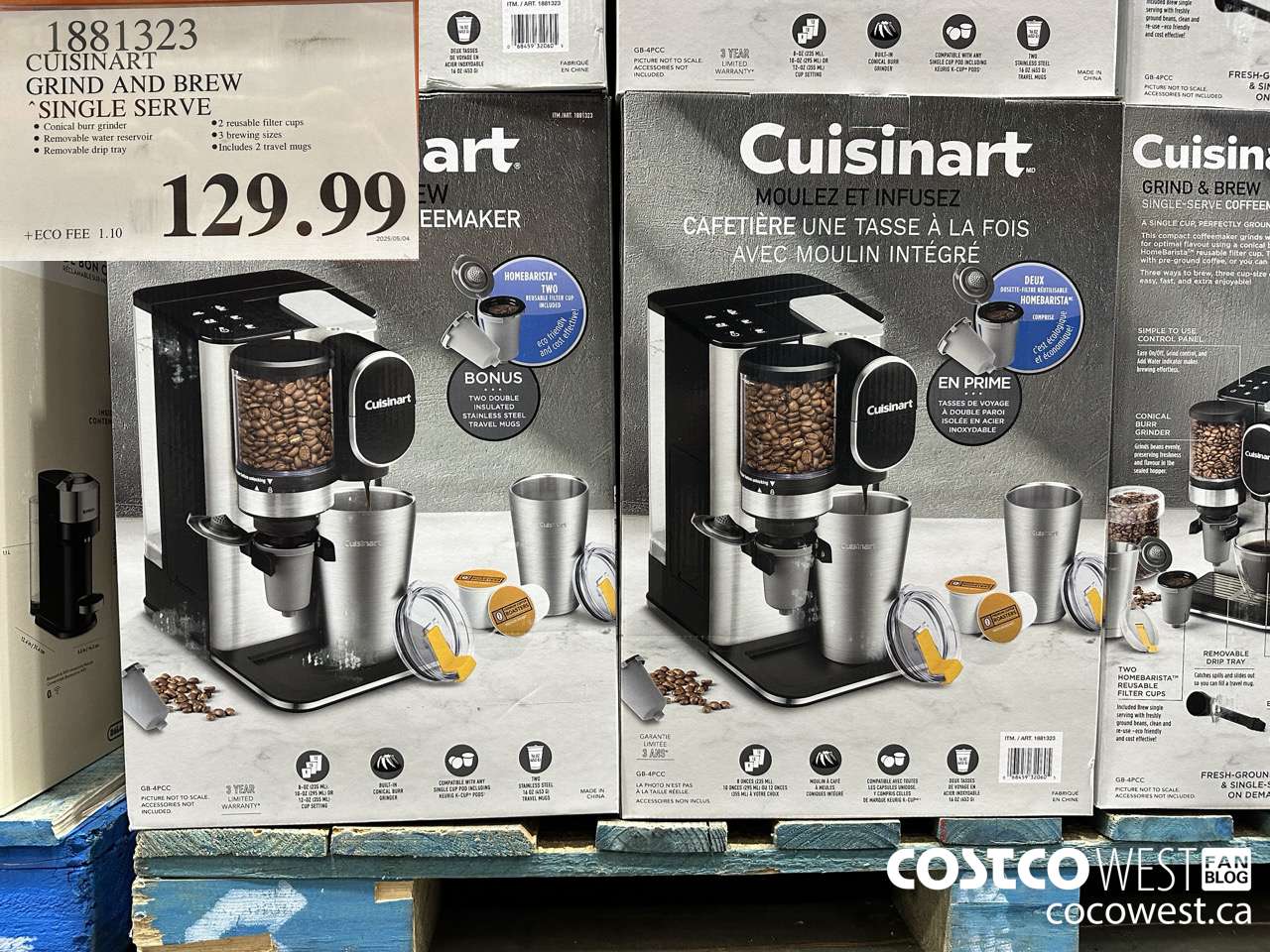 1881323 CUISINART GRIND AND BREW SINGLE SERVE $129.99