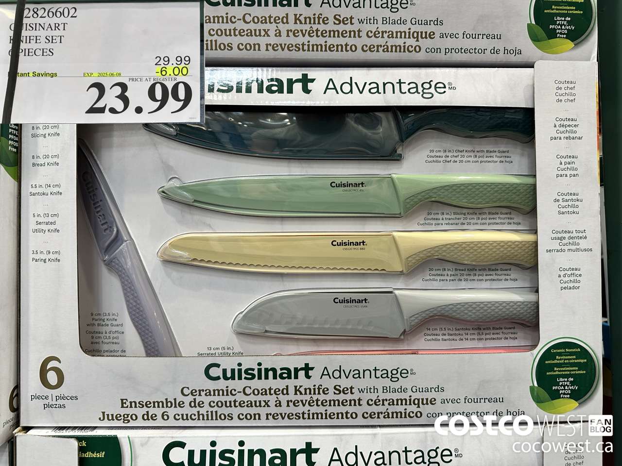 2826602 CUISINART KNIFE SET 6 PIECES ($6.00 INSTANT SAVINGS EXPIRES ON 2025-06-08) $23.99