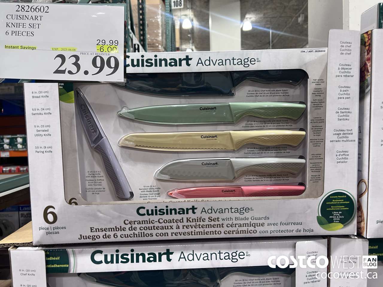2826602 CUISINART KNIFE SET 6 PIECES ($6.00 INSTANT SAVINGS EXPIRES ON 2025-06-08) $23.99