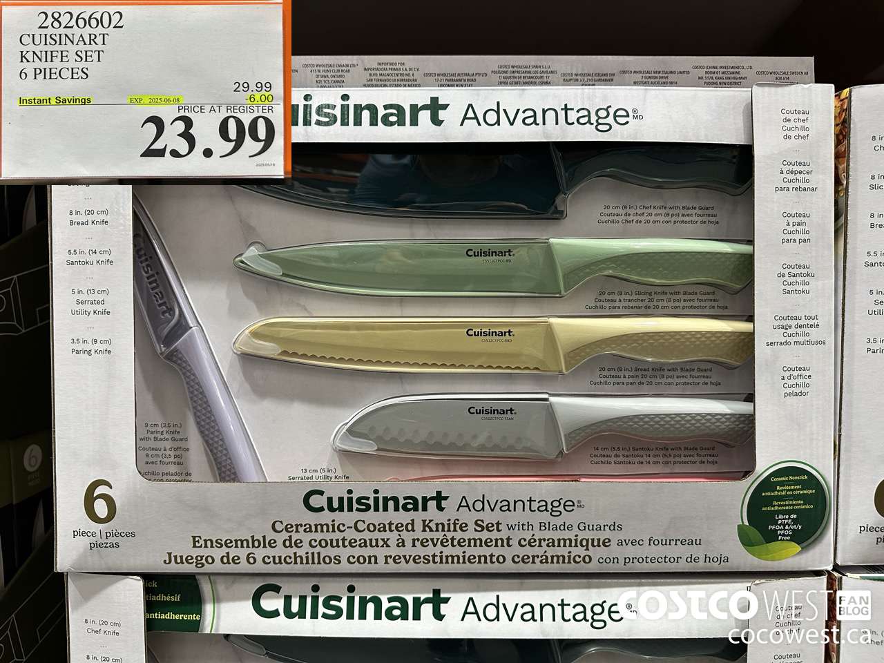 2826602 CUISINART KNIFE SET 6 PIECES ($6.00 INSTANT SAVINGS EXPIRES ON 2025-06-08) $23.99