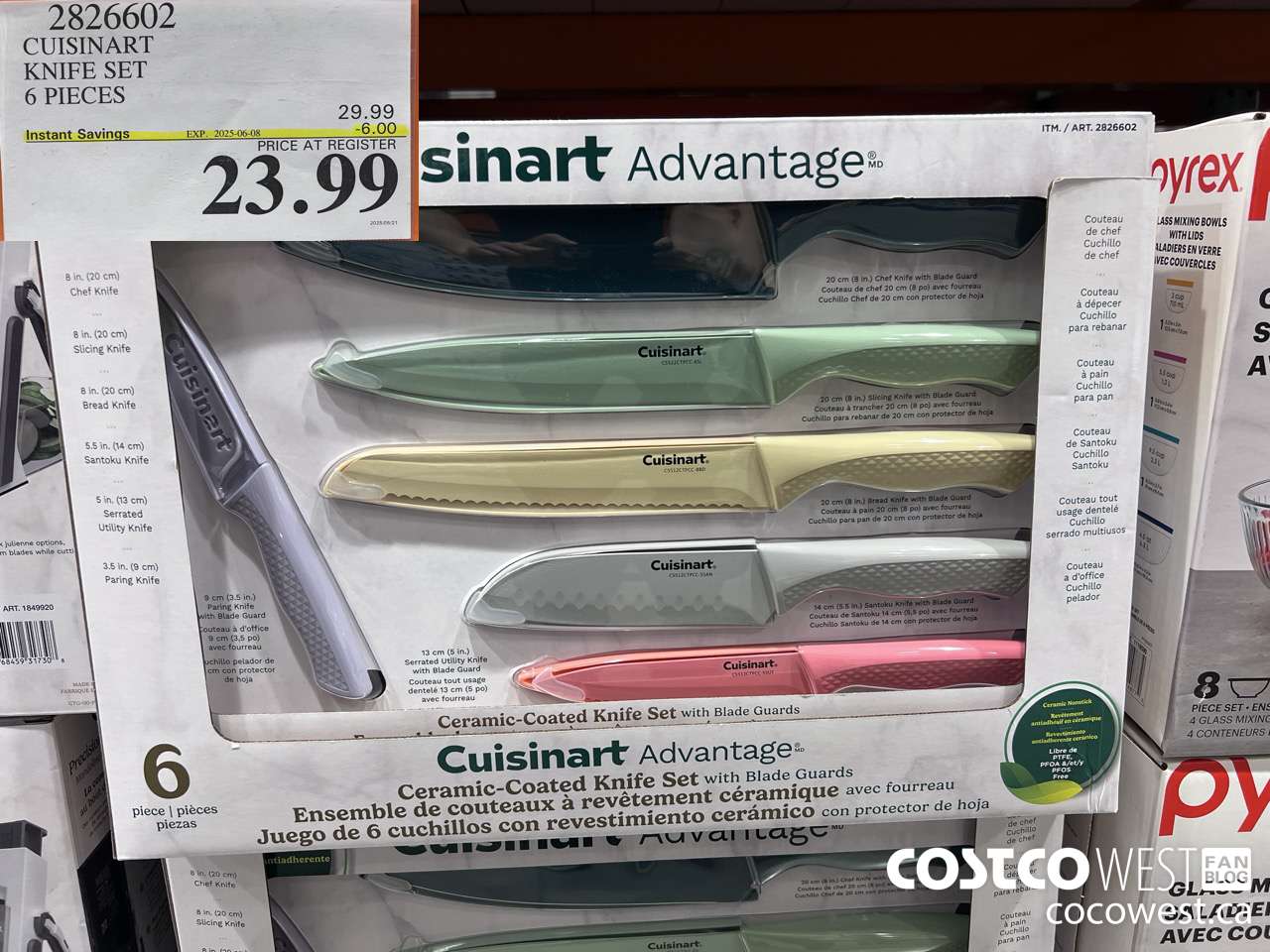2826602 CUISINART KNIFE SET 6 PIECES ($6.00 INSTANT SAVINGS EXPIRES ON 2025-06-08) $23.99