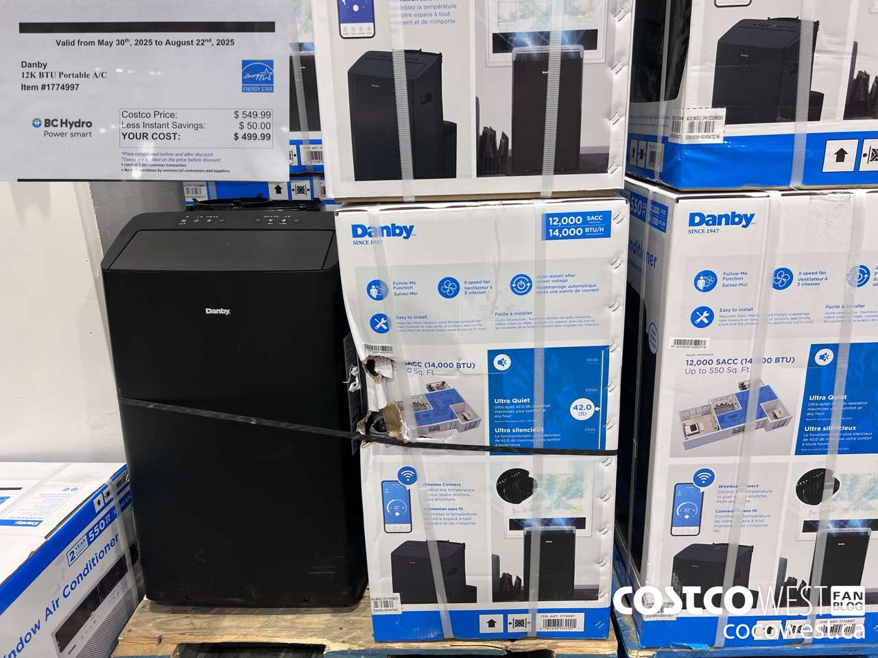 1774997 DANBY 3 IN 1 PORTABLE AC 12,000 BTU SACC ($50.00 INSTANT SAVINGS EXPIRES ON 2025-08-22) $499.99