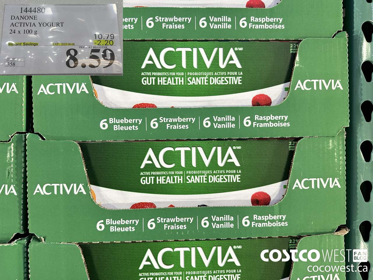 144480 DANONE ACTIVIA YOGURT 24 x 100 g ($2.20 INSTANT SAVINGS EXPIRES ON 2025-06-08) $8.59