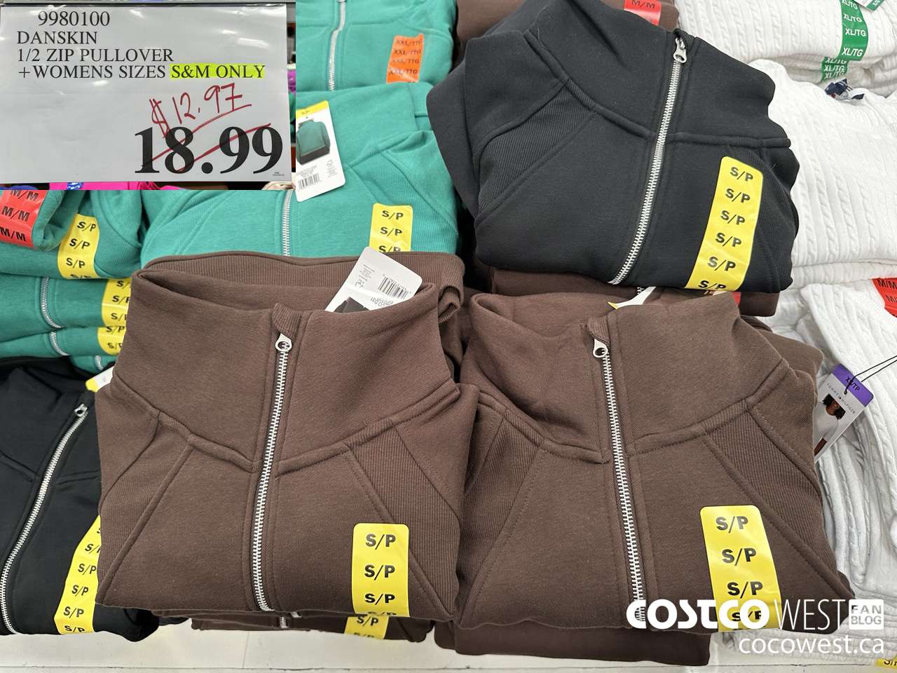 9980100 DANSKIN 1/2 ZIP PULLOVER LADIES SIZE S-M ONLY $12.97