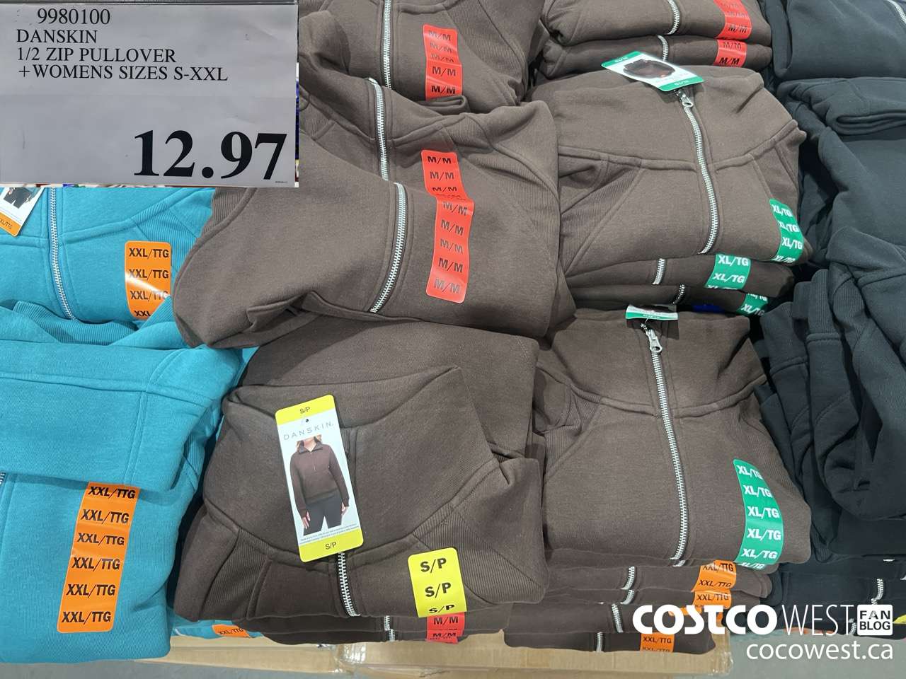 9980100 DANSKIN 1/2 ZIP PULLOVER LADIES SIZE S-XXL $12.97