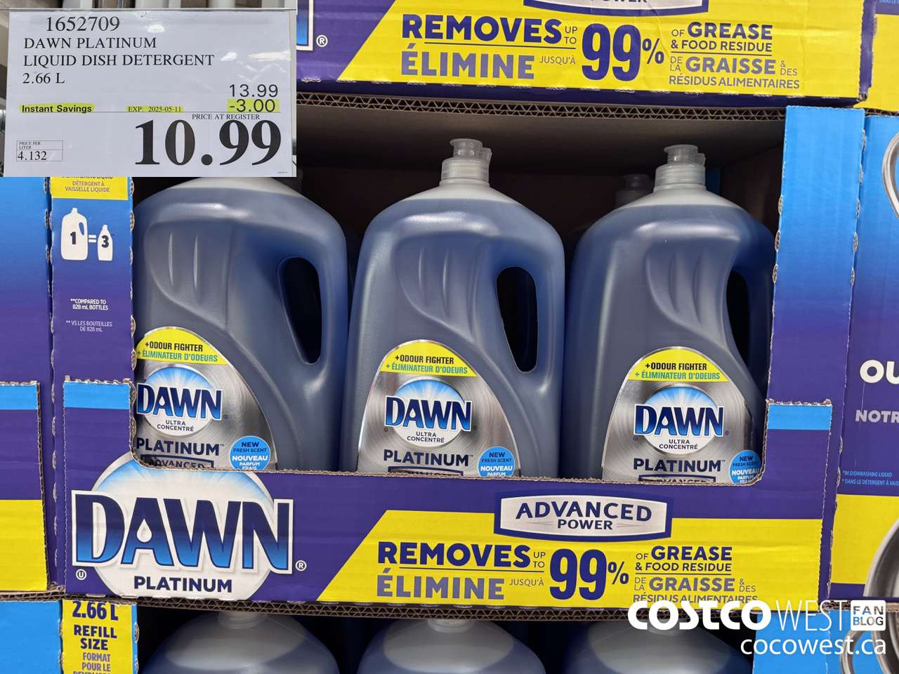 1652709 DAWN PLATINUM LIQUID DISH DETERGENT 2.66L ($3.00 INSTANT SAVINGS EXPIRES ON 2025-05-11) $10.99
