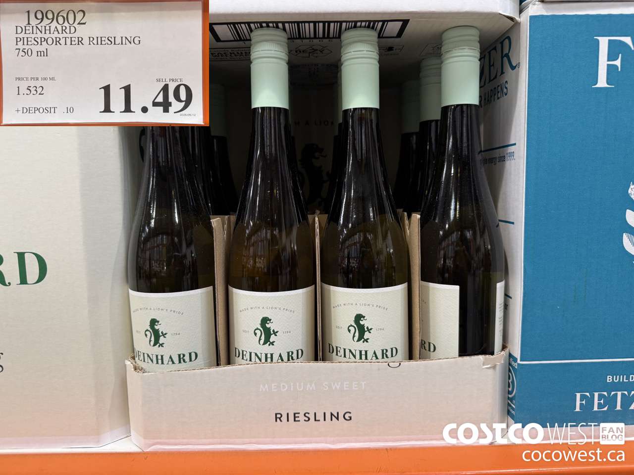 199602 DEINHARD PIESPORTER RIESLING 750 ML $11.49