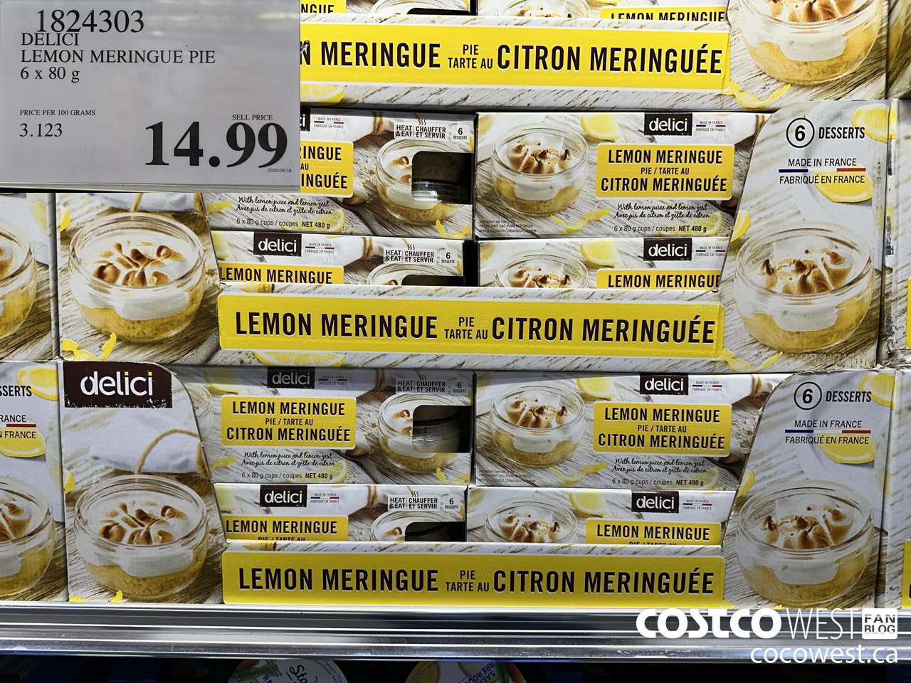 1824303 DELICI LEMON MERINGUE PIE 6 X 80G $14.99