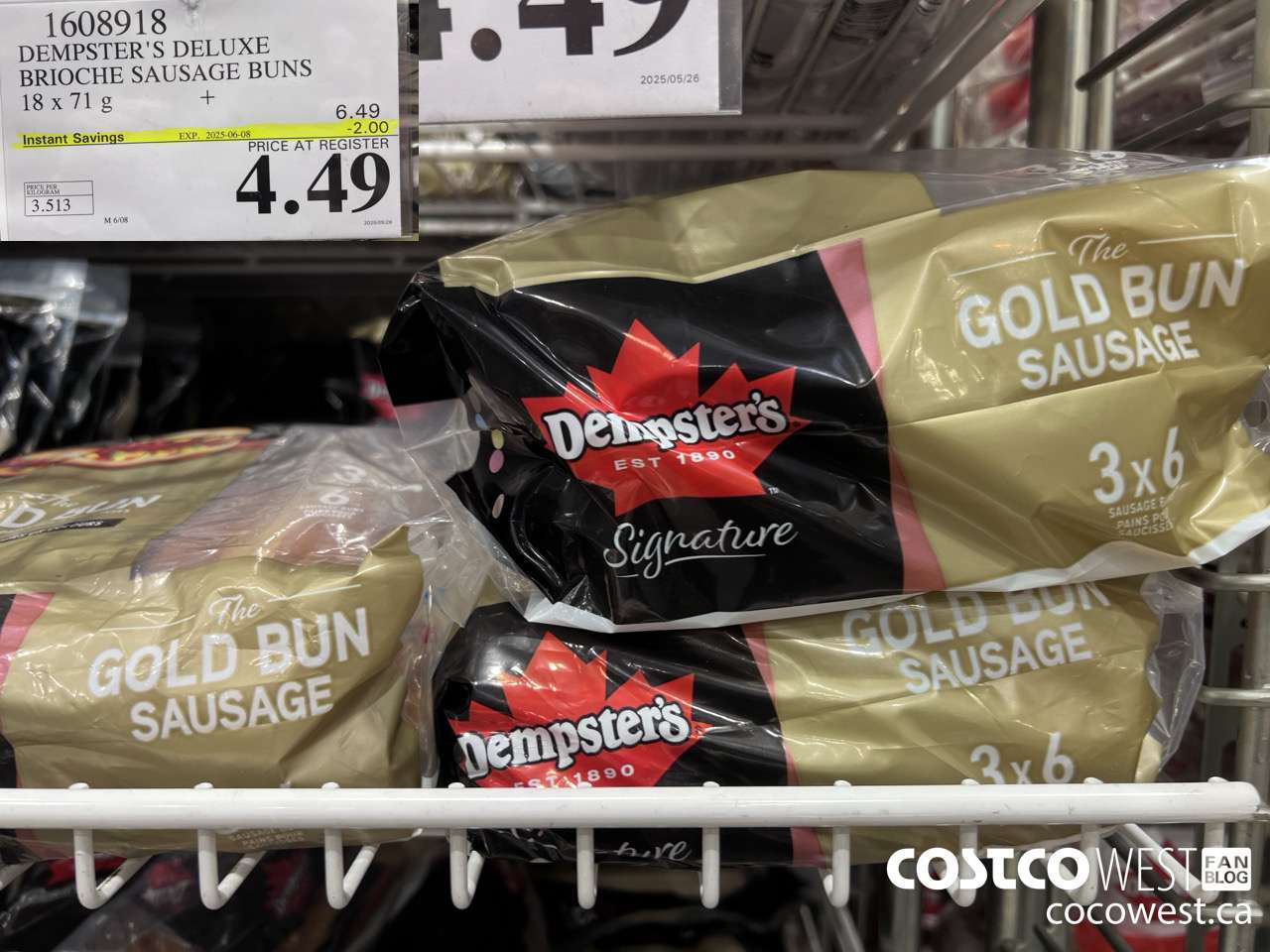 1608918 DEMPSTER'S DELUXE BRIOCHE SAUSAGE BUNS 18 X 71 G ($2.00 INSTANT SAVINGS EXPIRES ON 2025-06-08) $4.49