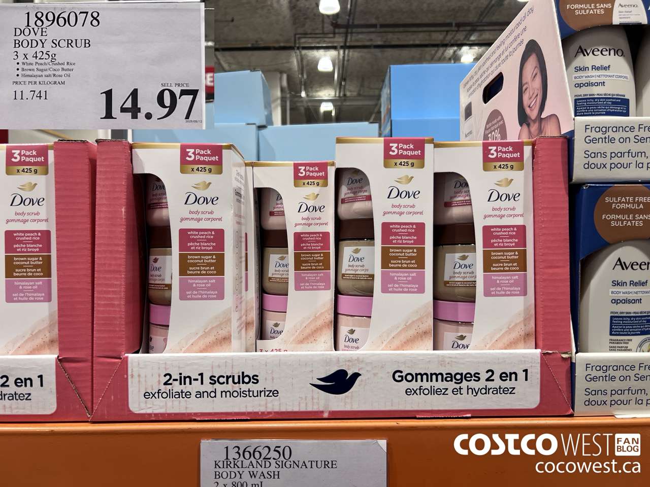 1896078 DOVE BODY SCRUB 3 x 425g $14.97