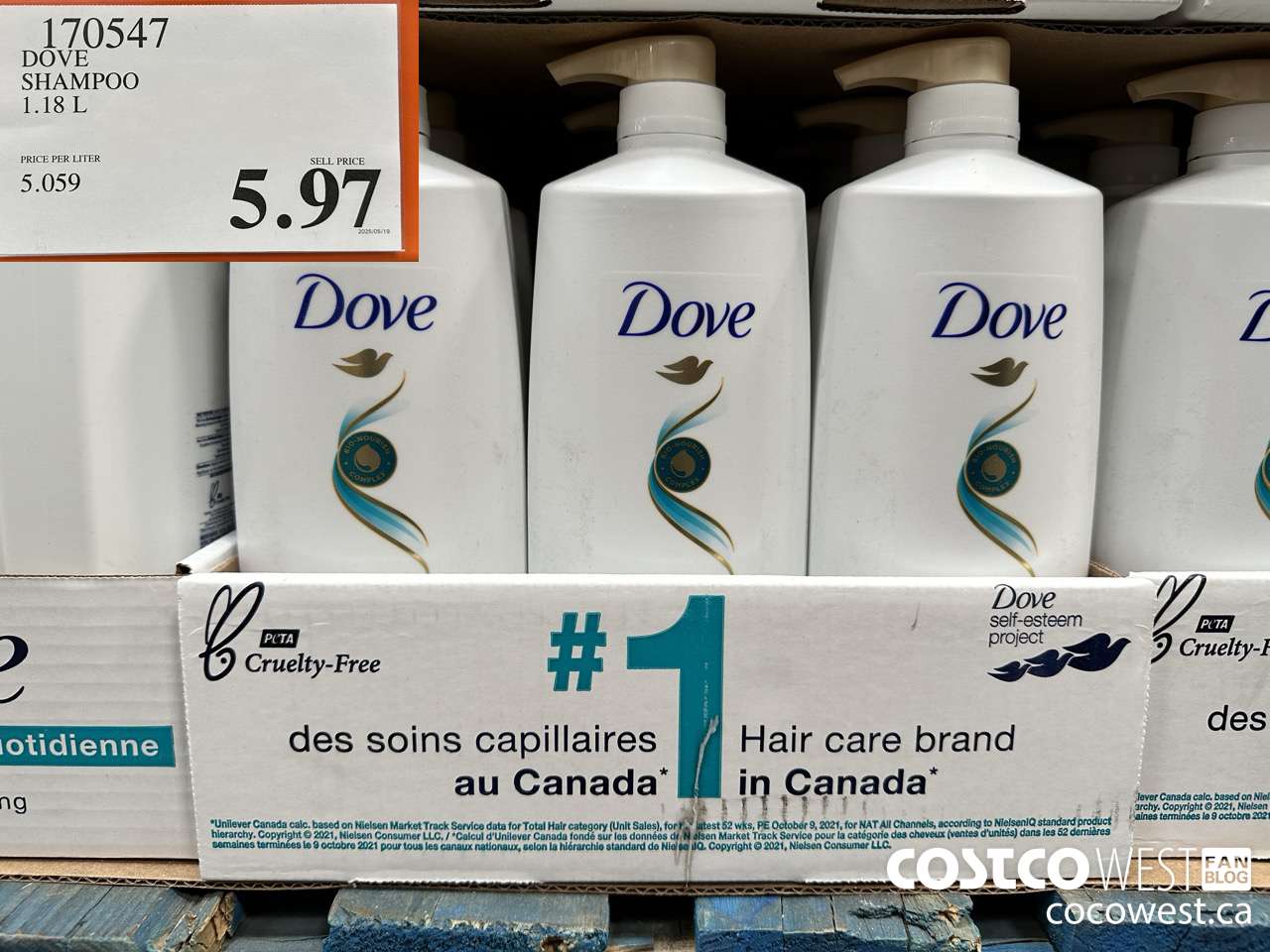 170547 DOVE SHAMPOO 1.18 L $5.97