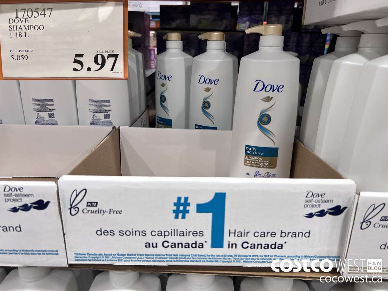 170547 DOVE SHAMPOO 1.18 L $5.97