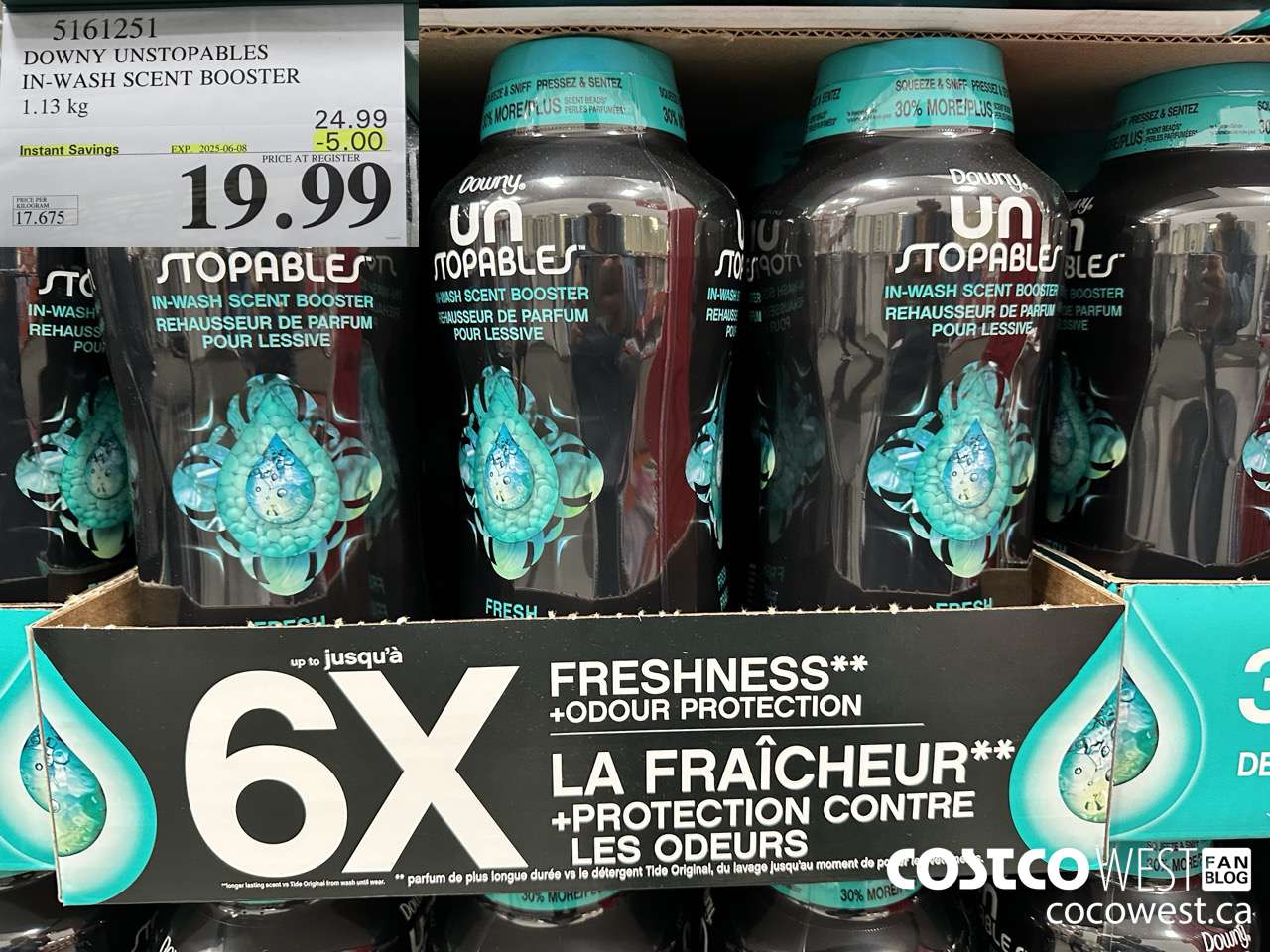 5161251 DOWNY UNSTOPPABLES IN-WASH SCENT BOOSTER 1131 g ($5.00 INSTANT SAVINGS EXPIRES ON 2025-06-08) $19.99