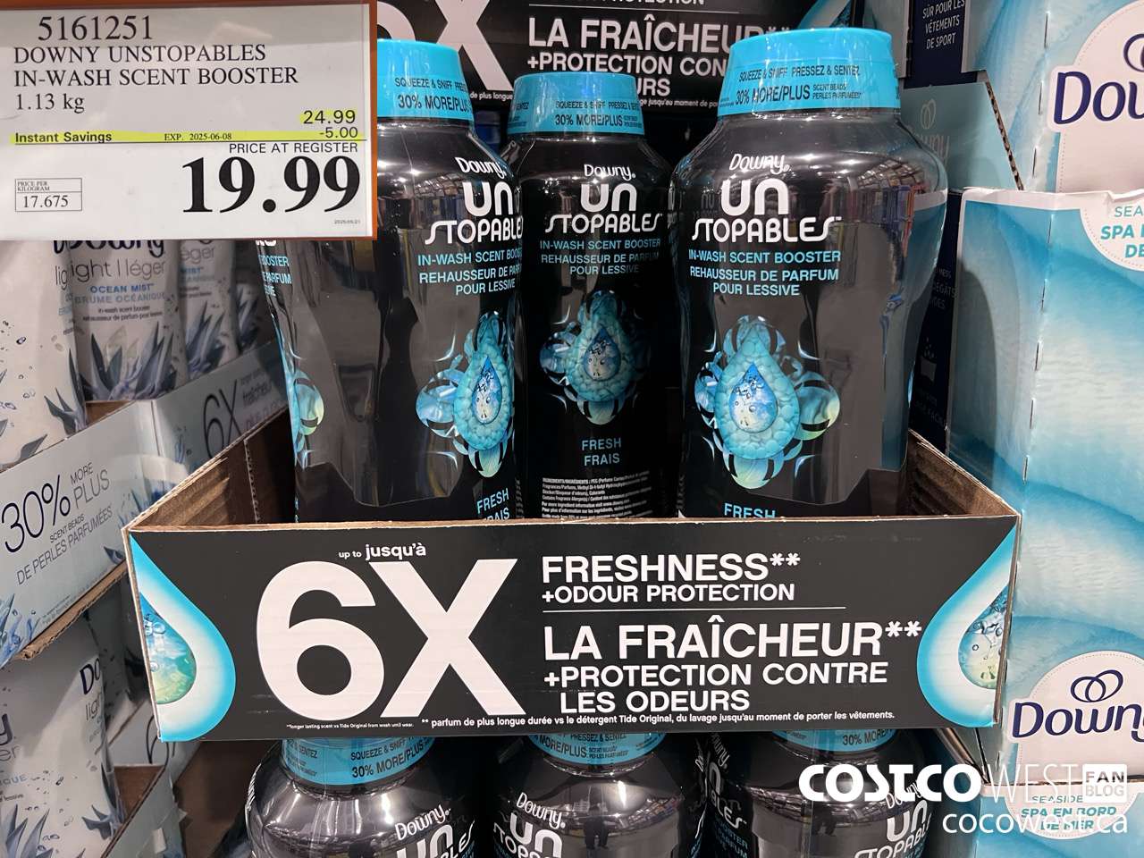 5161251 DOWNY UNSTOPPABLES IN-WASH SCENT BOOSTER 1131 g ($5.00 INSTANT SAVINGS EXPIRES ON 2025-06-08) $19.99