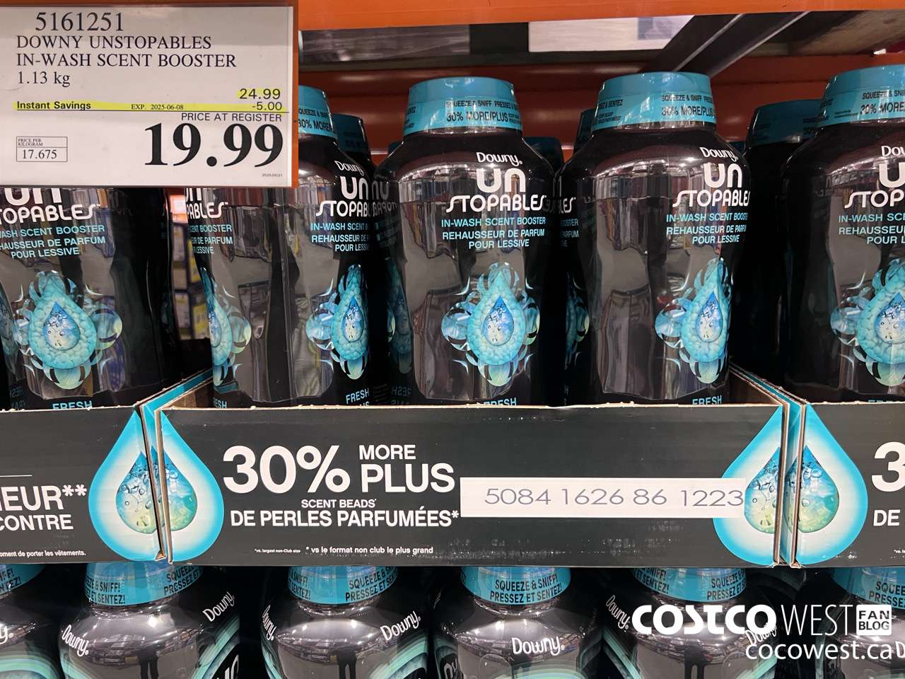 5161251 DOWNY UNSTOPPABLES IN-WASH SCENT BOOSTER 1131 g ($5.00 INSTANT SAVINGS EXPIRES ON 2025-06-08) $19.99