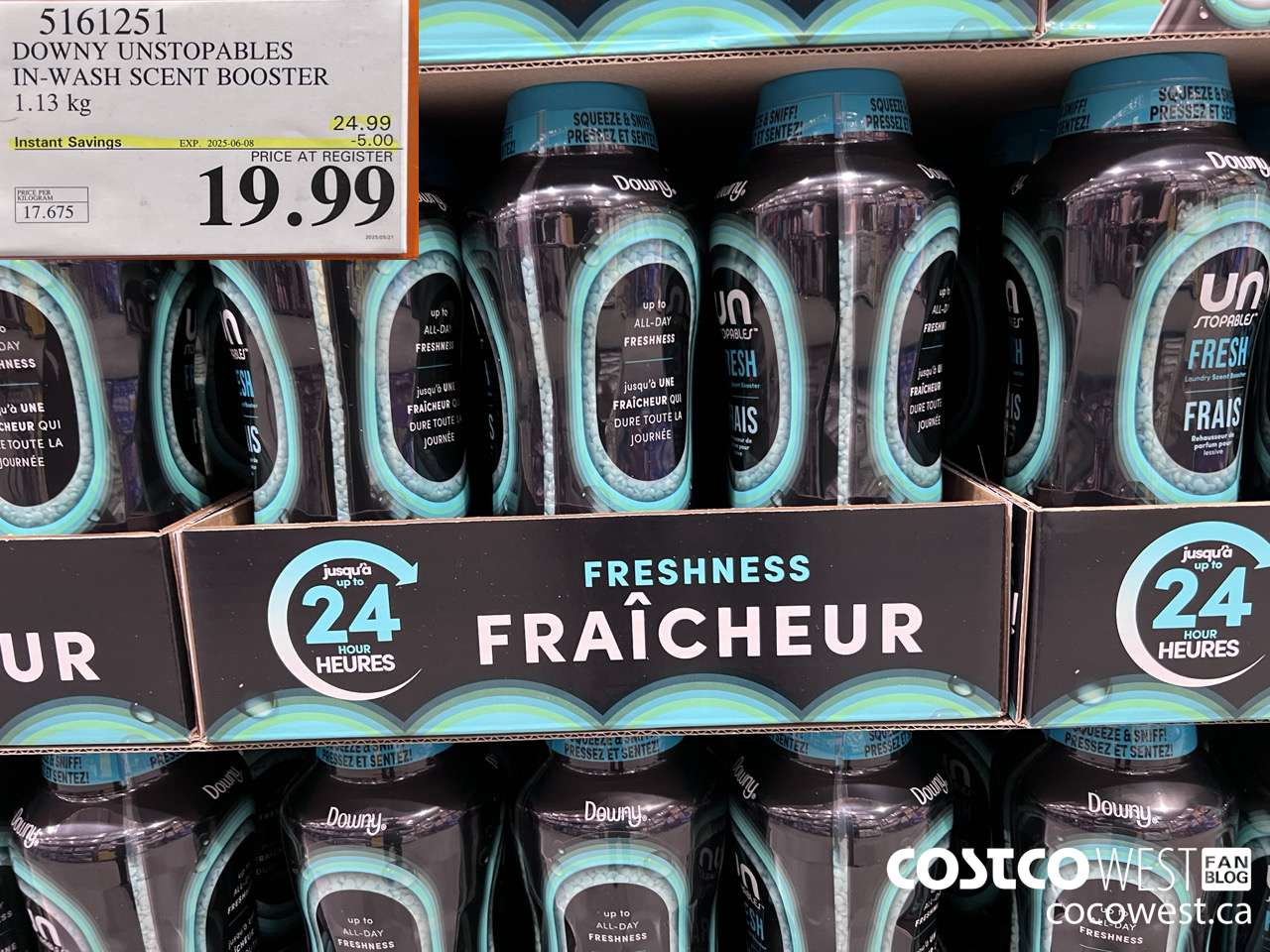 5161251 DOWNY UNSTOPPABLES IN-WASH SCENT BOOSTER 1131 g ($5.00 INSTANT SAVINGS EXPIRES ON 2025-06-08) $19.99