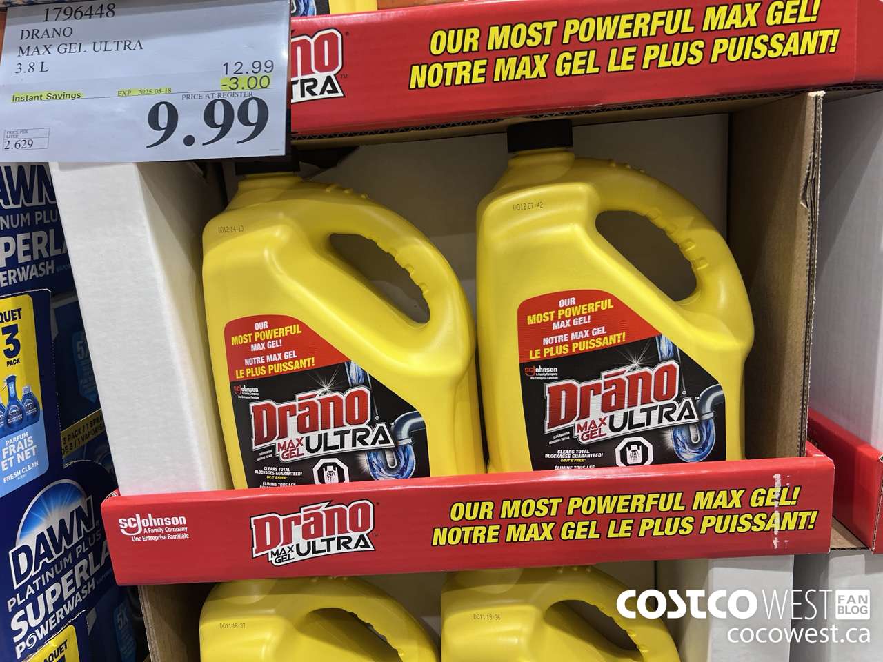 1796448 DRANO MAX GEL ULTRA 3.8L ($3.00 INSTANT SAVINGS EXPIRES ON 2025-05-18) $9.99