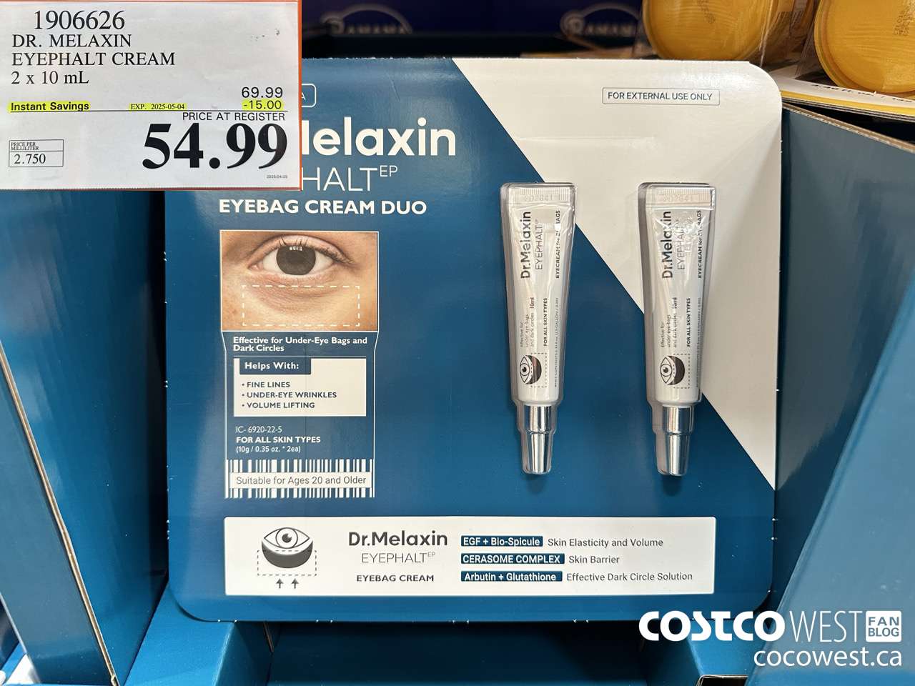1906626 DR. MELAXIN EYEPHALT CREAM 2x 10 mL ($15.00 INSTANT SAVINGS EXPIRES ON 2025-05-04) $54.99