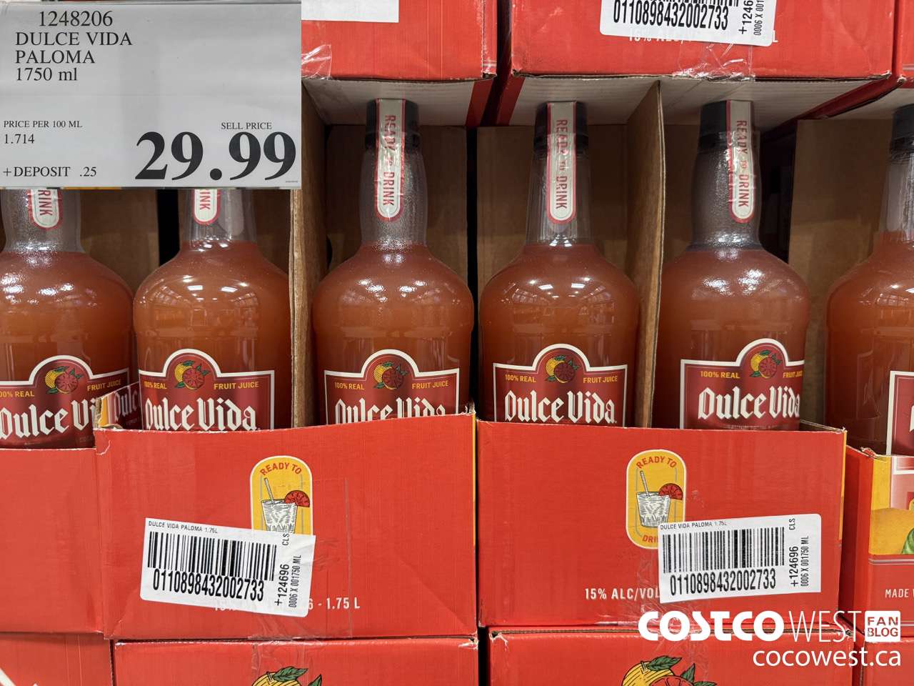 1248206 DULCE VIDA PALOMA 1750ML $29.99