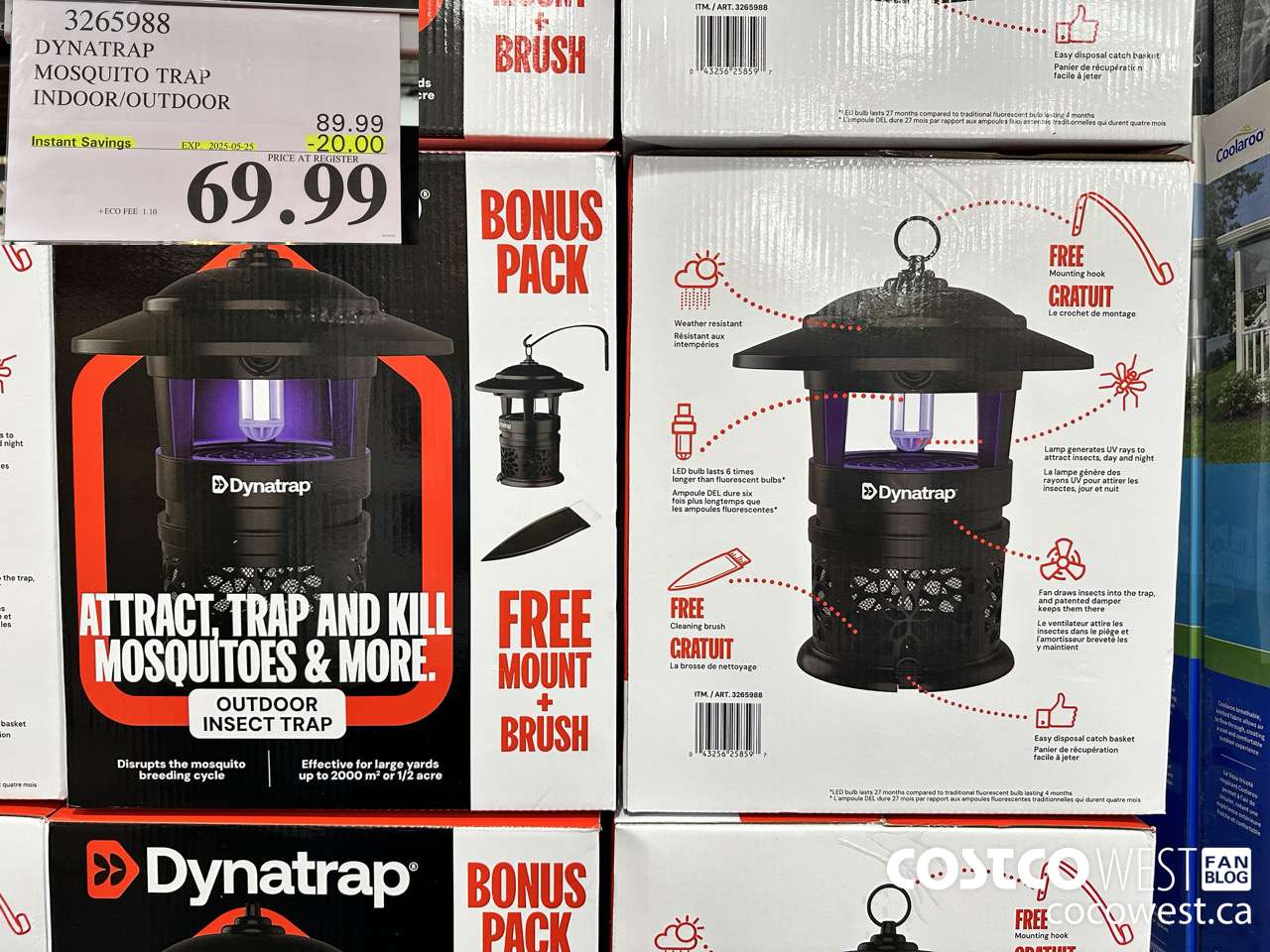 3265988 DYNATRAP MOSQUITO TRAP INDOOR/OUTDOOR ($20.00 INSTANT SAVINGS EXPIRES ON 2025-05-25) $69.99
