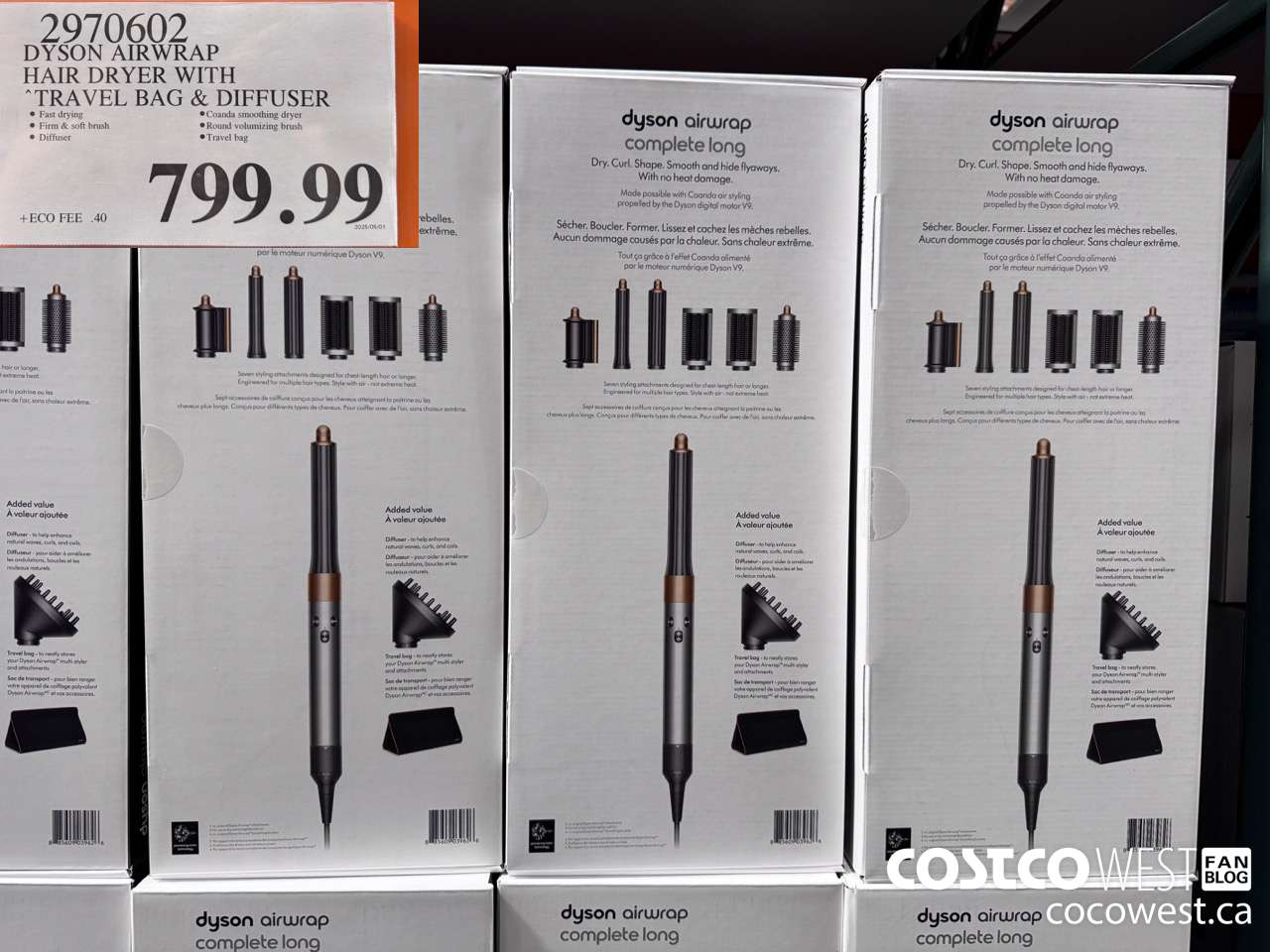 2970602 DYSON AIRWRAP HAIR DRYER WITH TRAVEL BAG & DIFFUSER $799.99