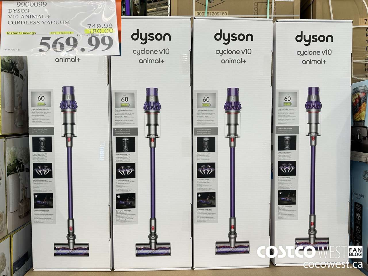 9900099 DYSON CYCLONE V10 ANIMAL + CORDLESS VACUUM CLEANER ($180.00 INSTANT SAVINGS EXPIRES ON 2025-05-11) $569.99