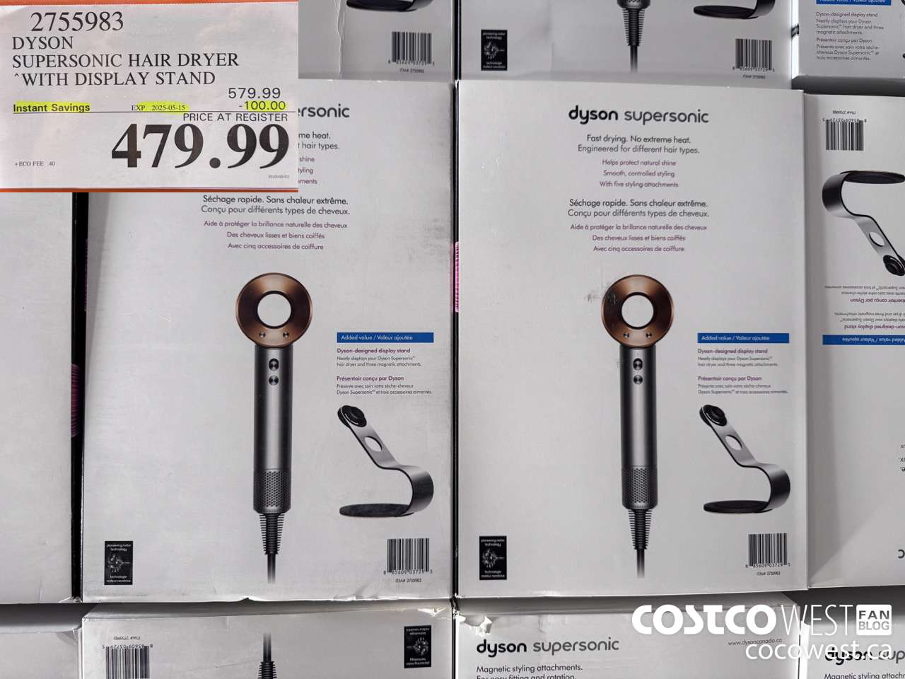 2755983 DYSON SUPERSONIC HAIR DRYER WITH DISPLAY STAND ($100.00 INSTANT SAVINGS EXPIRES ON 2025-05-15) $479.99
