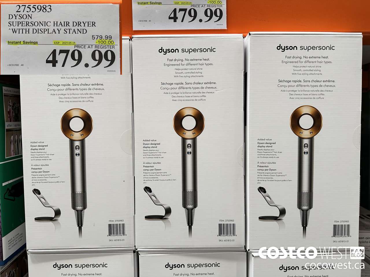2755983 DYSON SUPERSONIC HAIR DRYER WITH DISPLAY STAND ($100.00 INSTANT SAVINGS EXPIRES ON 2025-05-15) $479.99