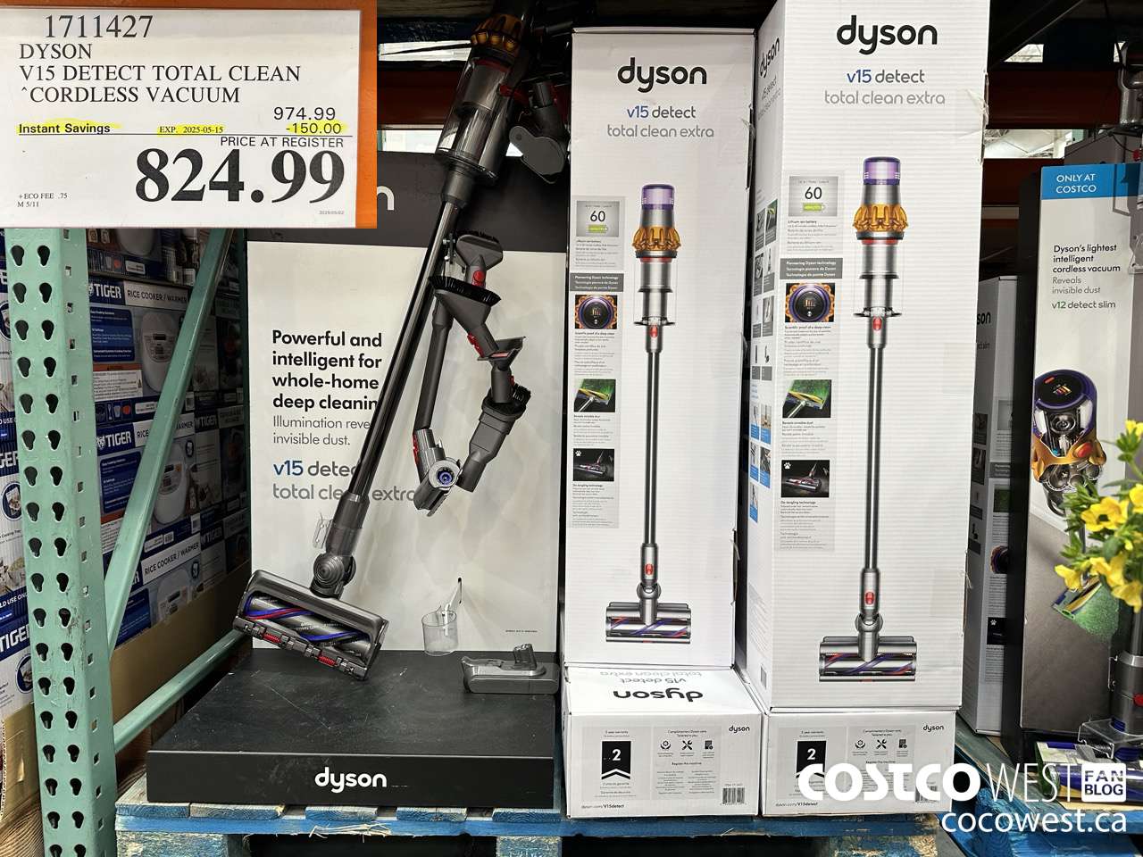1711427 DYSON V15 DETECT TOTAL CLEAN EXTRA STICK VACUUM ($150.00 INSTANT SAVINGS EXPIRES ON 2025-05-15) $824.99