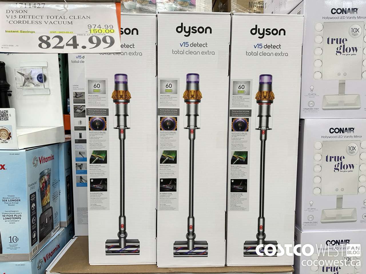 1711427 DYSON V15 DETECT TOTAL CLEAN EXTRA STICK VACUUM ($150.00 INSTANT SAVINGS EXPIRES ON 2025-05-15) $824.99