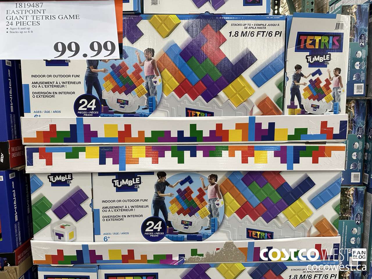 1819487 EASTPOINT GIANT TETRIS GAME 24 PIECES $99.99