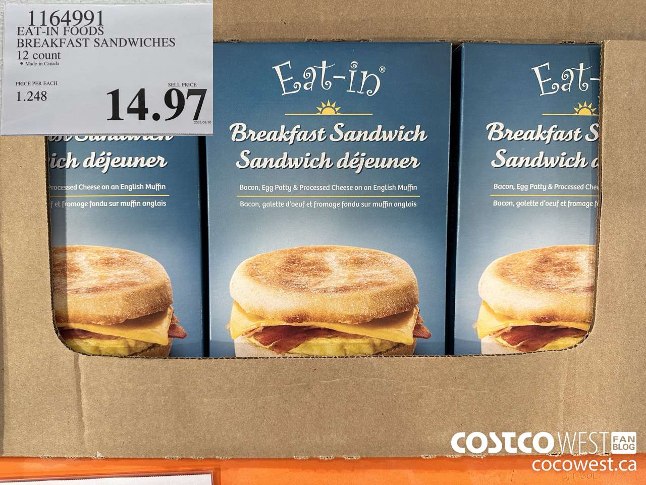1164991 EAT-IN FOODS BREAKFAST SANDWICHES 12 COUNT $14.97