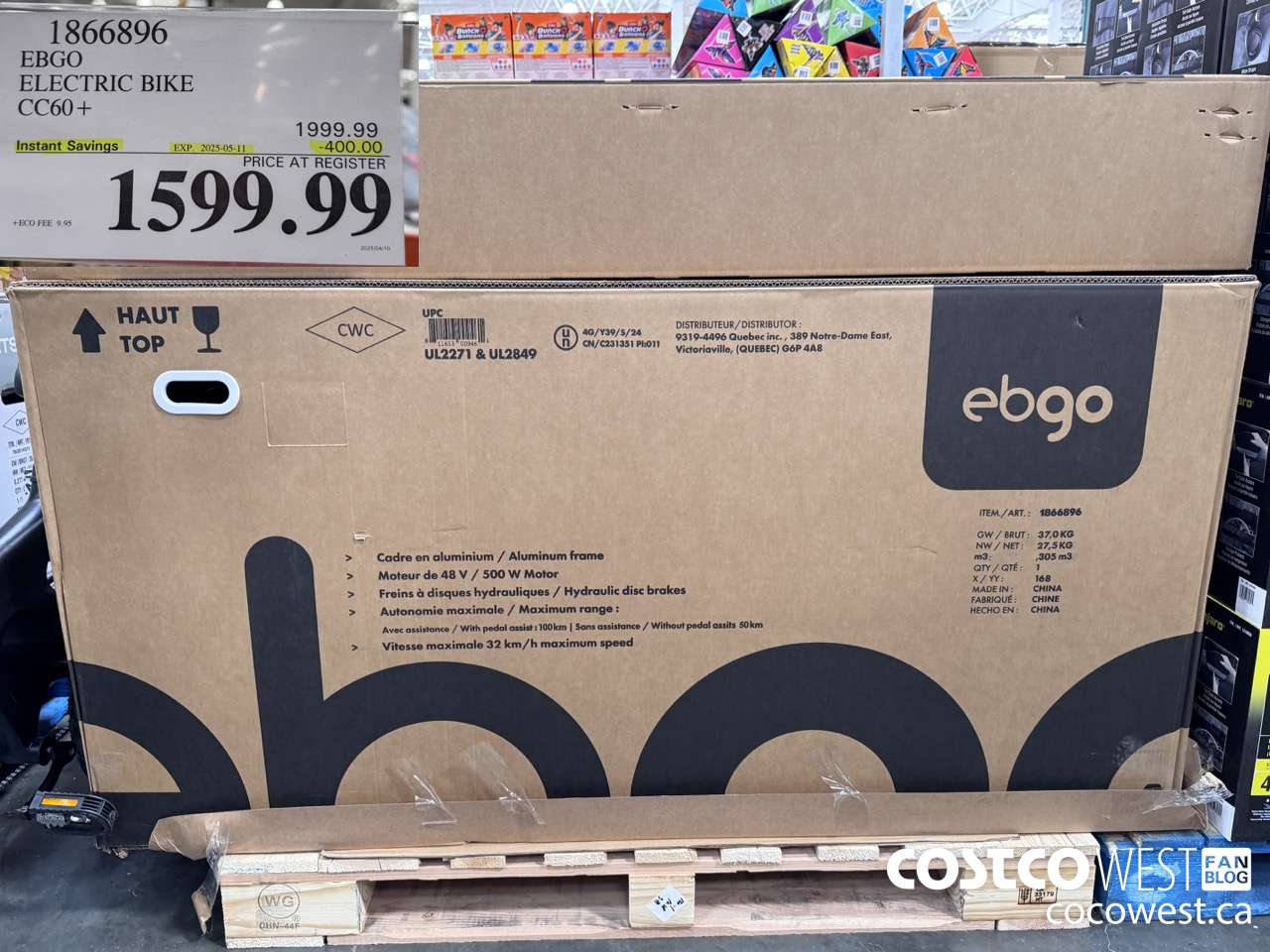 1866896 EBGO ELECTRIC BIKE CC60+ ($400.00 INSTANT SAVINGS EXPIRES ON 2025-05-11) $1599.99