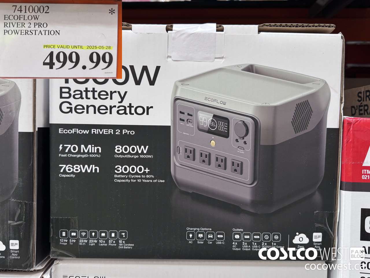 7410002 ECOFLOW RIVER 2 PRO POWERSTATION (EXPIRES ON 2025-05-28) $499.99