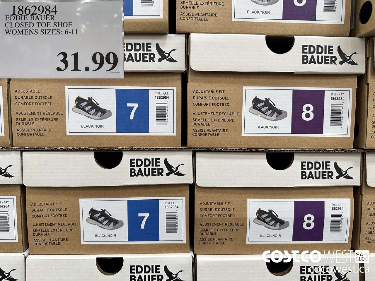 1862984 EDDIE BAUER CLOSED TOE SHOE LADIES SIZES 6-11 $31.99