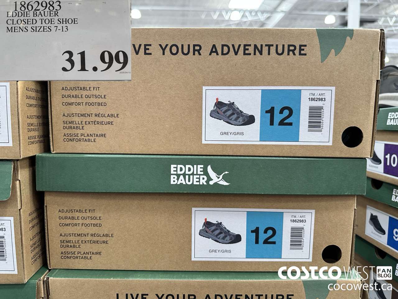 1862983 EDDIE BAUER CLOSED TOE SHOE MENS SIZES 7-13 $31.99