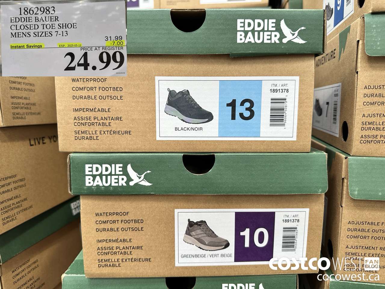 1862983 EDDIE BAUER CLOSED TOE SHOE MENS SIZES 7-13 ($7.00 INSTANT SAVINGS EXPIRES ON 2025-05-11) $24.99