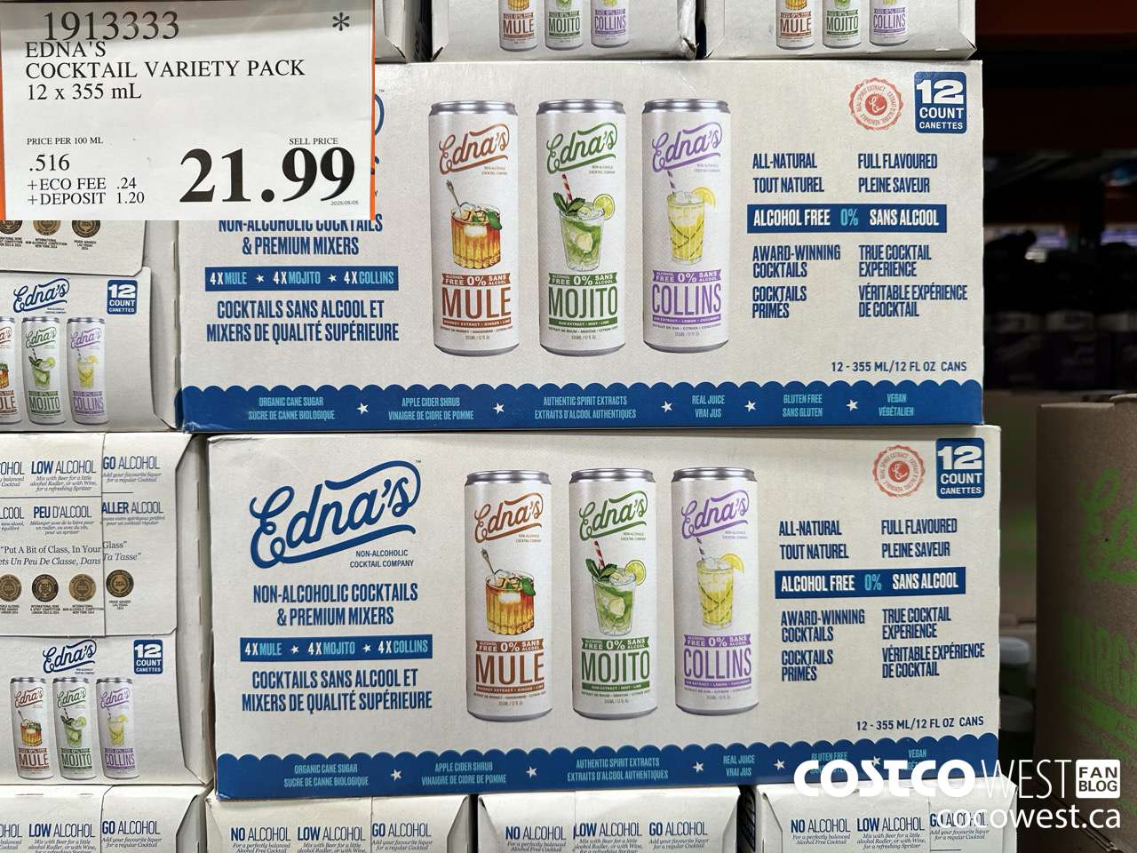 1913333 EDNA'S COCKTAIL VARIETY PACK 12 x 355 mL $21.99