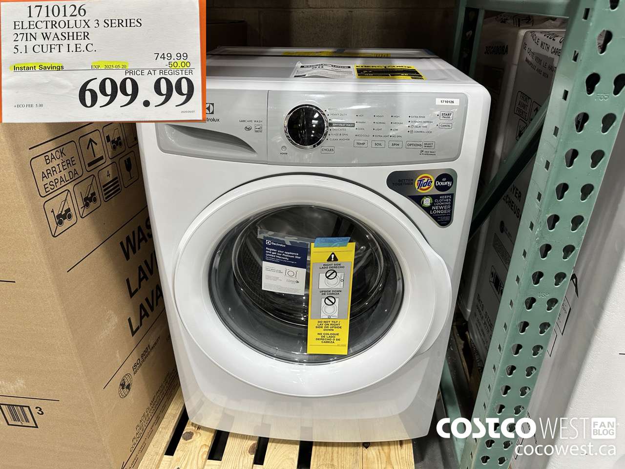1710126 ELECTROLUX ELFW7337AW 5.1 CU FT WASHER ($50.00 INSTANT SAVINGS EXPIRES ON 2025-05-20) $699.99