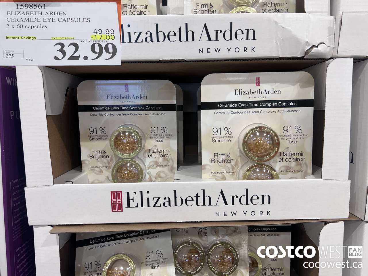 1598561 ELIZABETH ARDEN CERAMIDE EYE CAPSULES 2 X 60 CAPSULES ($17.00 INSTANT SAVINGS EXPIRES ON 2025-06-08) $32.99