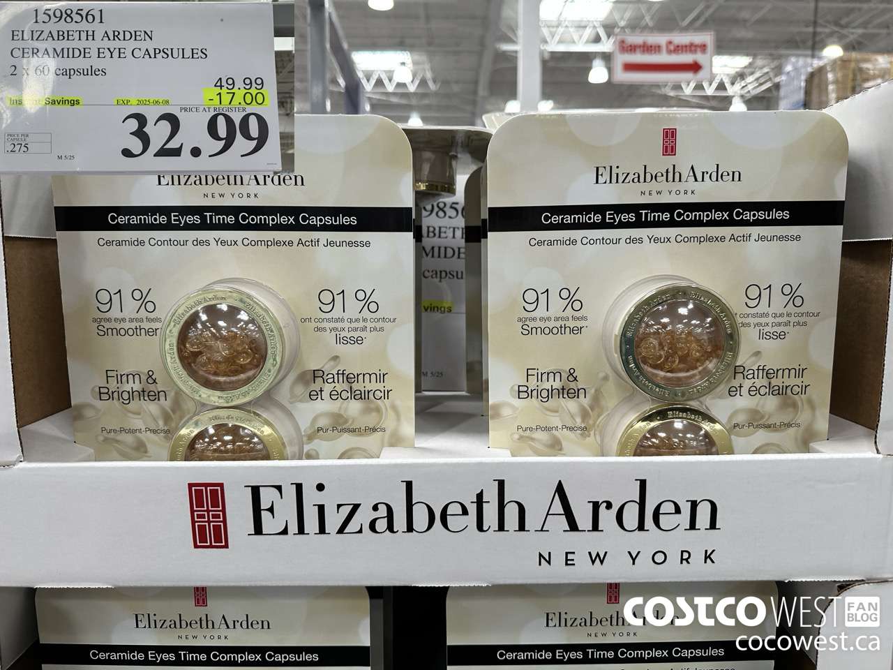 1598561 ELIZABETH ARDEN CERAMIDE EYE CAPSULES 2 X 60 CAPSULES ($17.00 INSTANT SAVINGS EXPIRES ON 2025-06-08) $32.99