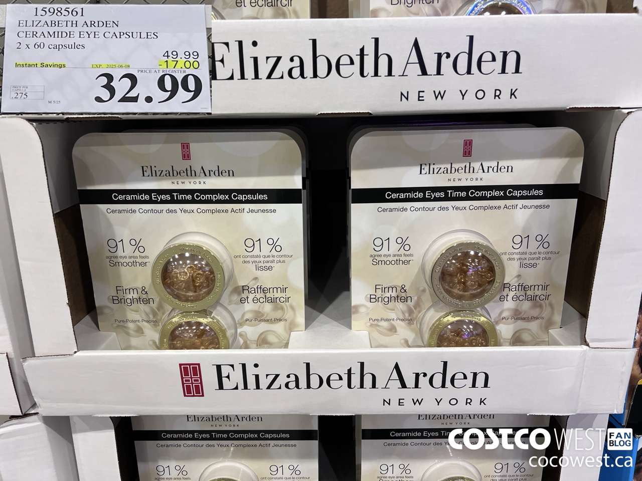 1598561 ELIZABETH ARDEN CERAMIDE EYE CAPSULES 2 X 60 CAPSULES ($17.00 INSTANT SAVINGS EXPIRES ON 2025-06-08) $32.99