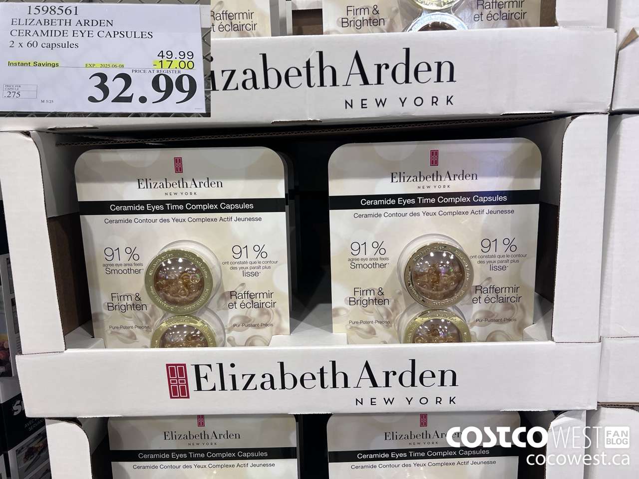 1598561 ELIZABETH ARDEN CERAMIDE EYE CAPSULES 2 X 60 CAPSULES ($17.00 INSTANT SAVINGS EXPIRES ON 2025-06-08) $32.99