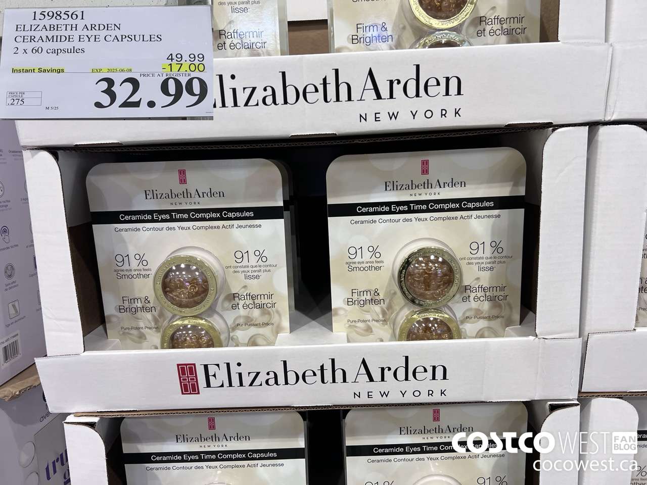 1598561 ELIZABETH ARDEN CERAMIDE EYE CAPSULES 2 X 60 CAPSULES ($17.00 INSTANT SAVINGS EXPIRES ON 2025-06-08) $32.99