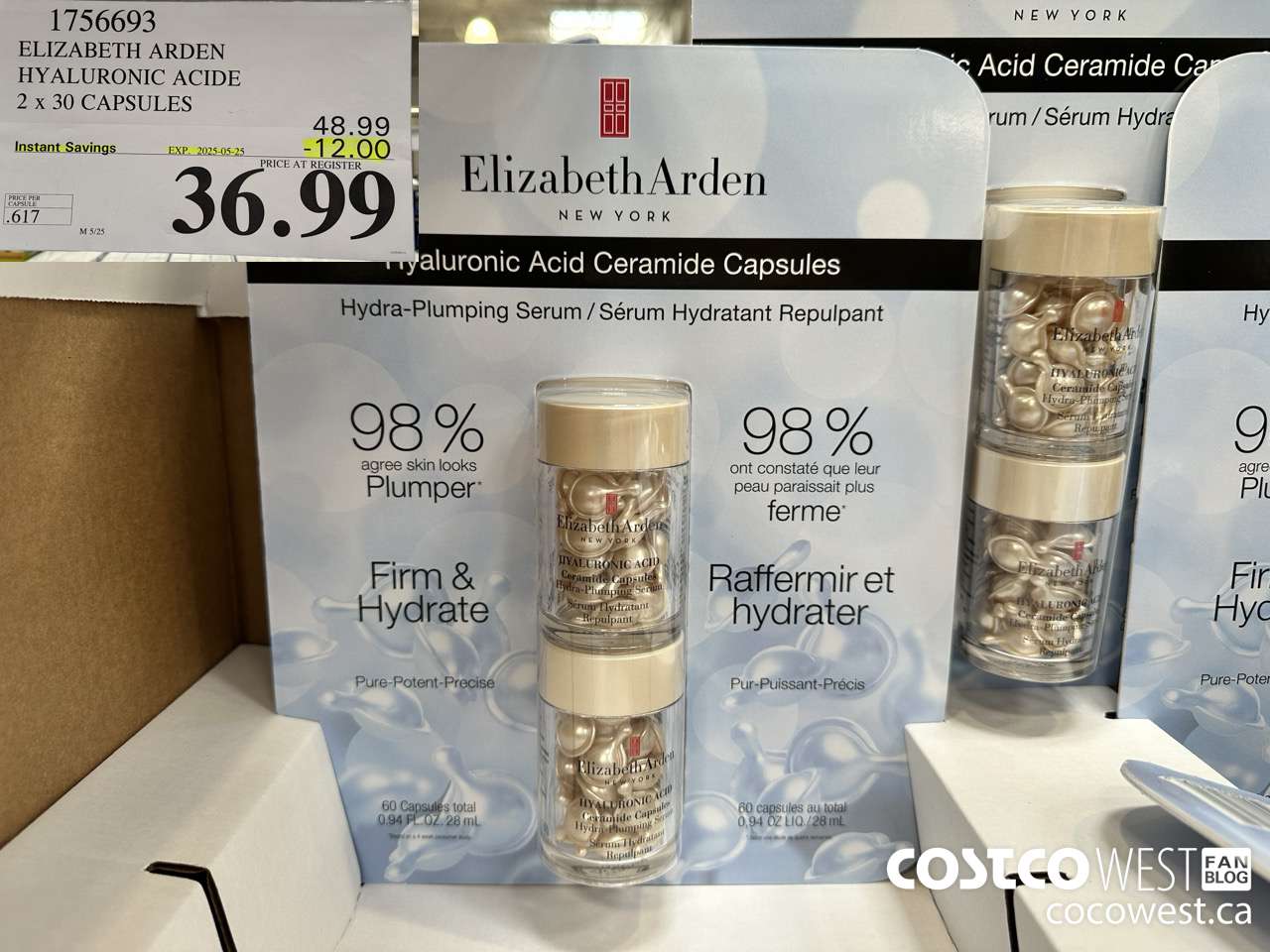 1756693 ELIZABETH ARDEN HYALURONIC ACIDE 2 X 30 CAPSULES ($12.00 INSTANT SAVINGS EXPIRES ON 2025-05-25) $36.99