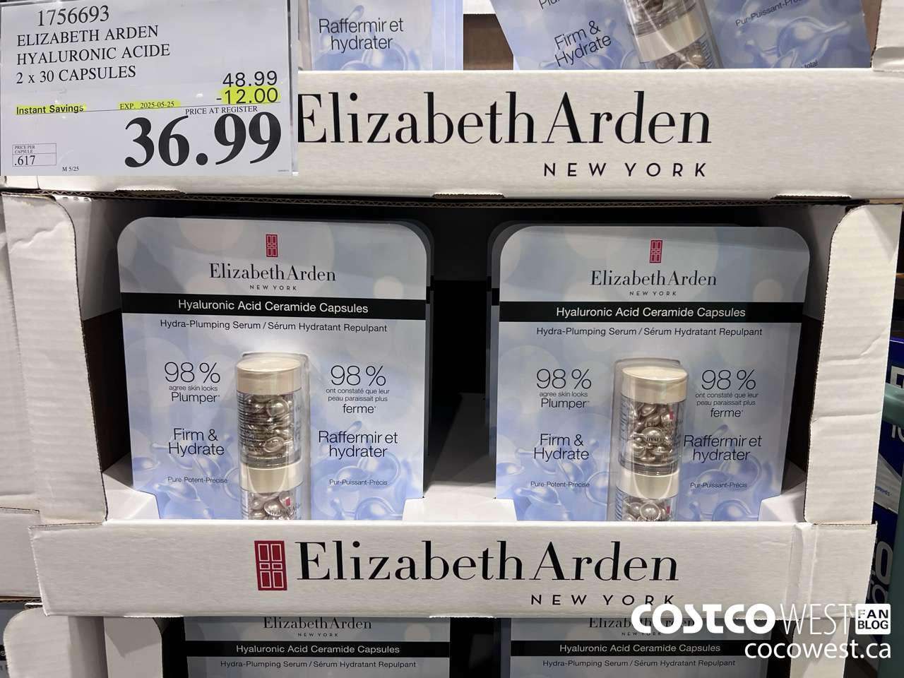 1756693 ELIZABETH ARDEN HYALURONIC ACIDE 2 X 30 CAPSULES ($12.00 INSTANT SAVINGS EXPIRES ON 2025-05-25) $36.99