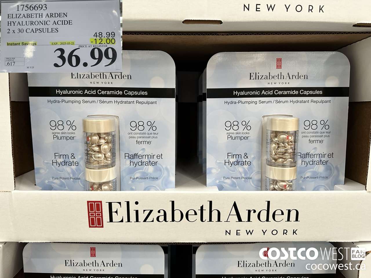 1756693 ELIZABETH ARDEN HYALURONIC ACIDE 2 X 30 CAPSULES ($12.00 INSTANT SAVINGS EXPIRES ON 2025-05-25) $36.99
