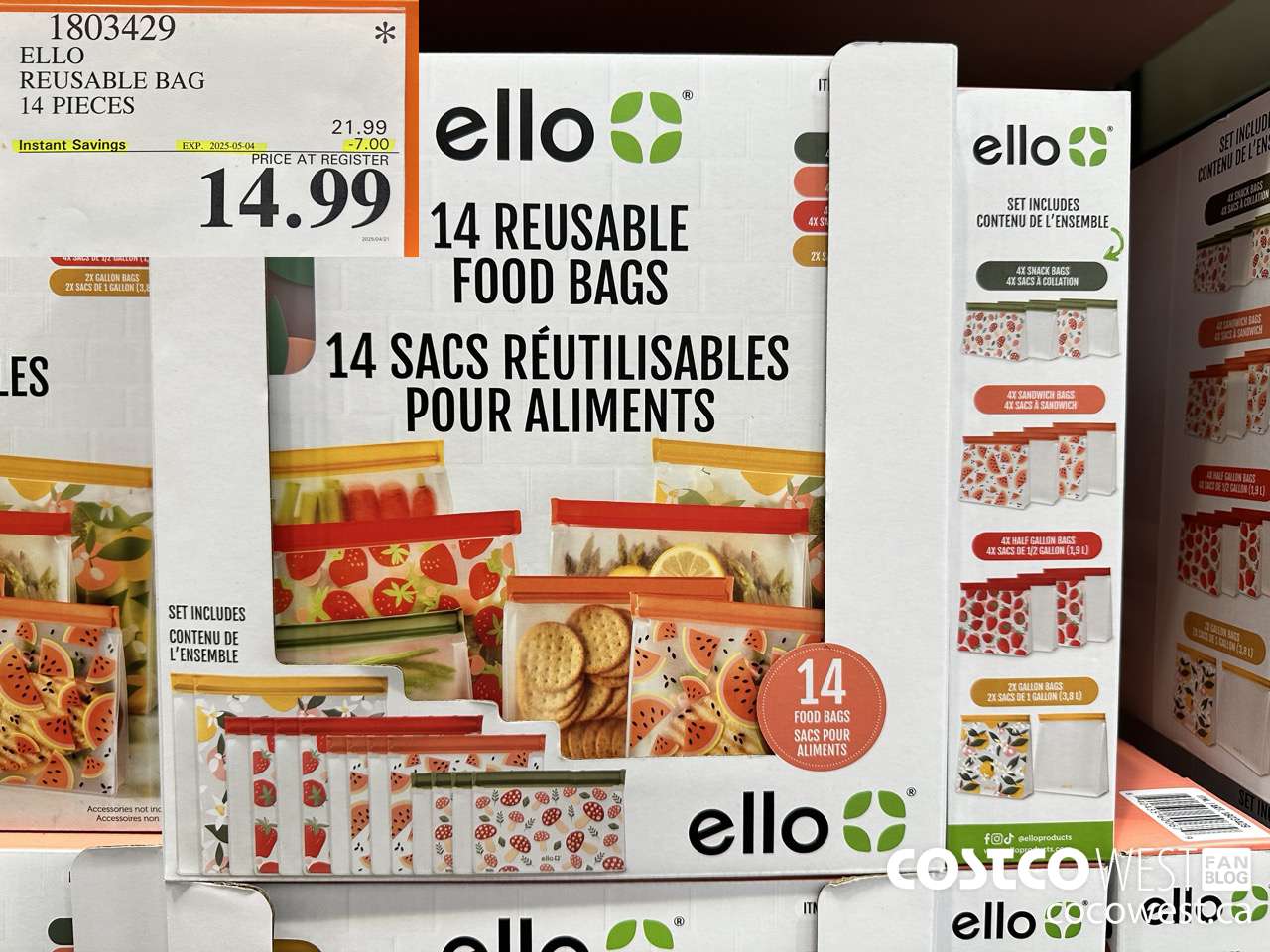 1803429 ELLO REUSABLE BAG 14 PIECES ($7.00 INSTANT SAVINGS EXPIRES ON 2025-05-04) $14.99
