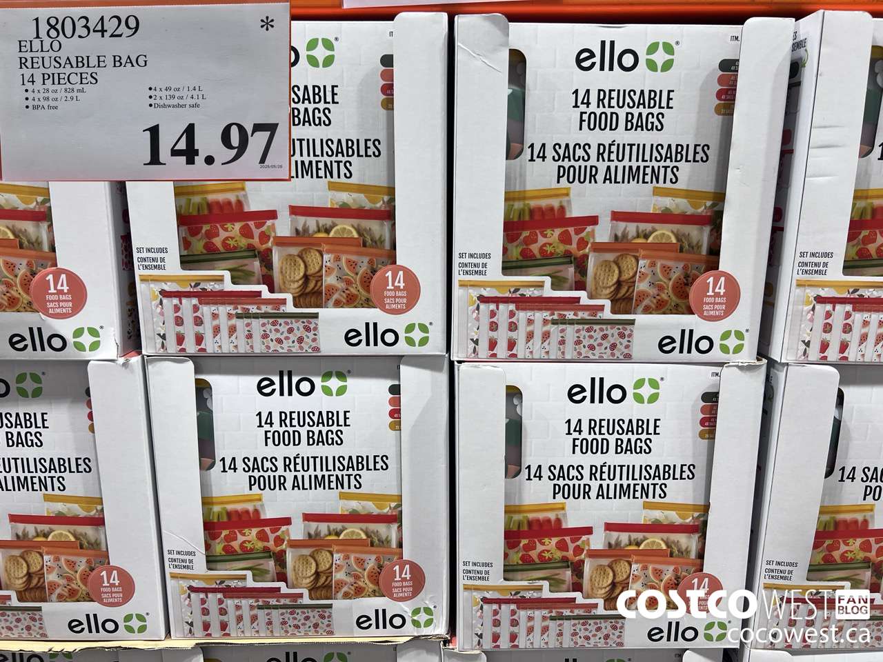 1803429 ELLO REUSABLE BAG 14 PIECES $14.97